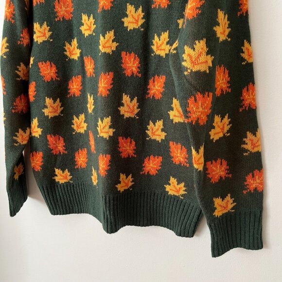 Cozy Cabin Sweaters by Kiel James Patrick Big Cozy Fall Leaf Sweater Size Large - Picture 2 of 8
